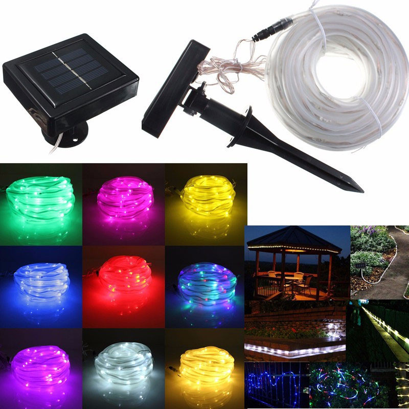10m 100LEDs Solar Rope Tube Lights Led String Strip Waterproof Christmas Party Decor for home decorating 10m 100LEDs Solar Rope Tube Lights Led String Strip Waterproof Christmas Party Decor for home decorating