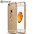 Silicone Cover Case For iPhone 7 Coque 3D Bling Rhinestone Swan Peacock Soft TPU Back Cover