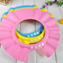 wholesales 20pcs/lot Adjustable Shower caps protect Shampoo for baby health Bathing waterproof kid children Wash Hair Shield Hat