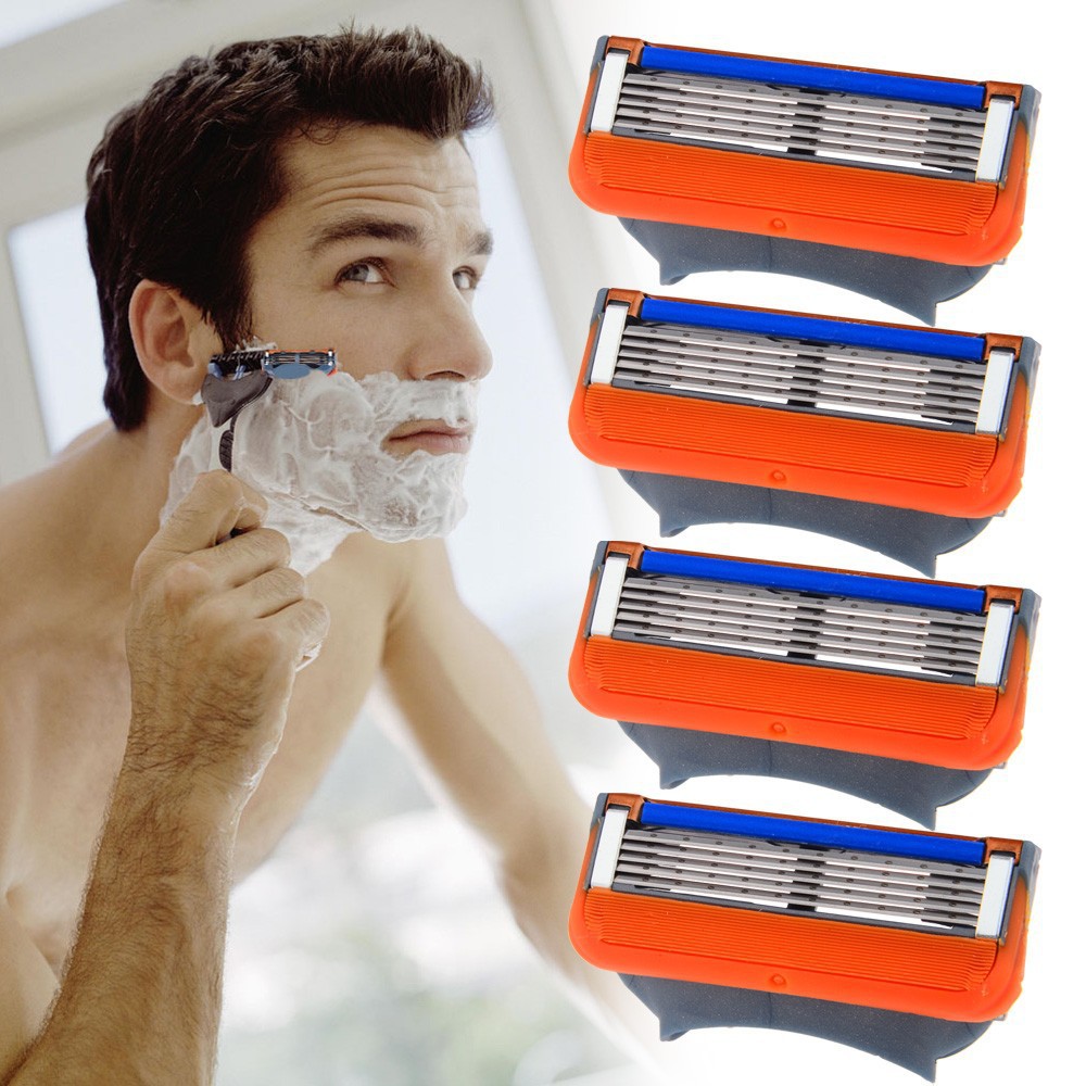 Brand Quality Men Blade 4pcs lot Fusione Power 5 shaving razor blade for men razor Grade