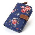 Classic Flowers Print Imported Canvas Wallet Women Occident Style Fashion Zipper Small Purse Durable Waterproof Money