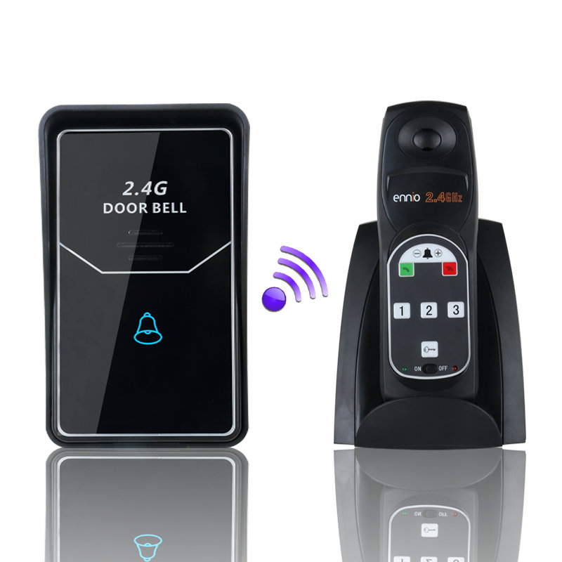 Waterproof wireless doorbell 2.4G Digital Wireless Intercom System Door Bell  remote unlock