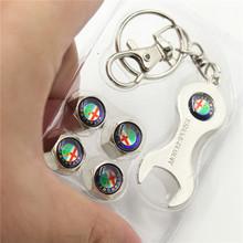 4 Caps + 1 Spanner Metal Car Tire Valve Cap For ALFA ROMEO Keychain Spanner Unti-Dust Tyre Caps YOWO