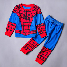 2016 Spring and fall Home Furnishing Clothing tshirt + trousers 2 pcs children’s sets Spiderman Thor cartoon Cartoon tracksuit
