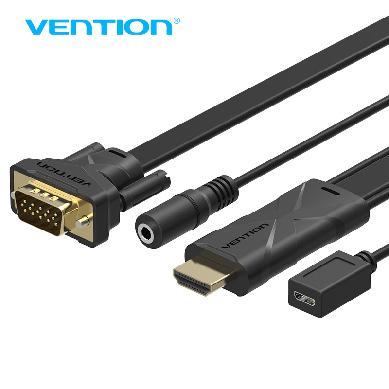Vention HDMI to VGA 1080P Adapter Digital to 3.5mm Audio Converter Cable With Power For Xbox360 PS3 Laptop TV box to Projector