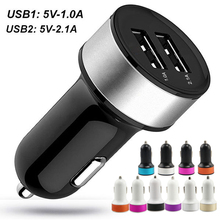 High Quality Micro Auto Universal Dual USB Car Charger For iPad iPhone 5V 2.1A Mini Adapter Short Circuit Protection One Piece