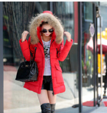 free Shipping Winter cotton coat code thickened long hair collar A type female cotton