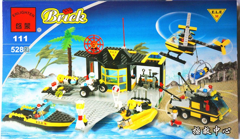 111-Rescue-center-Enlighten-Building-Block-Set-3D-Construction-Brick-Toys-Educational-toy-Children