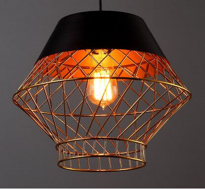 American rural industrial style pendant light engineering net loft personality creative iron cage retro restaurant pendant lamp
