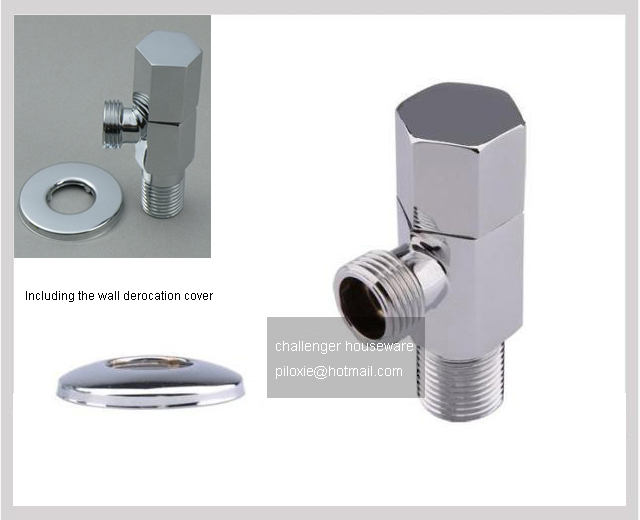 Description Picture 4 of item2pcs/lot High Quality Brass Angle Valve Bathroom Toilet Water Valve Stop Cock Valve chrome plated