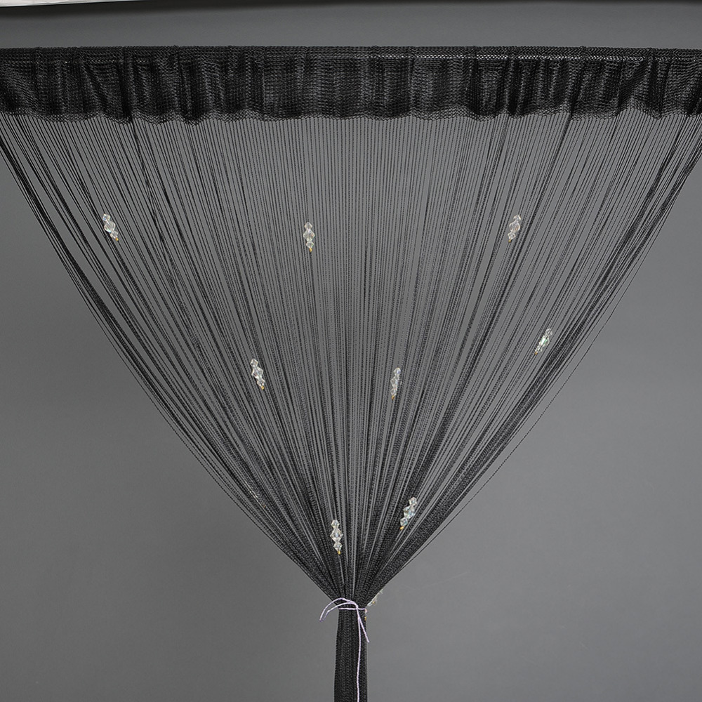 Door Window Room Divider Crystal With Beads Beaded Fringe String Curtain Tassel Panel Drape Fly Screen Blind  Home Decor