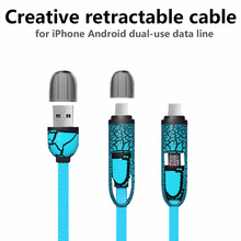 ELIANT 2 IN 1 USB Charger Cable for iPhone 5s 6 6s 5 ipad for 8PIN Cable Wire 1M st Charging cord Mobile Phone Cables