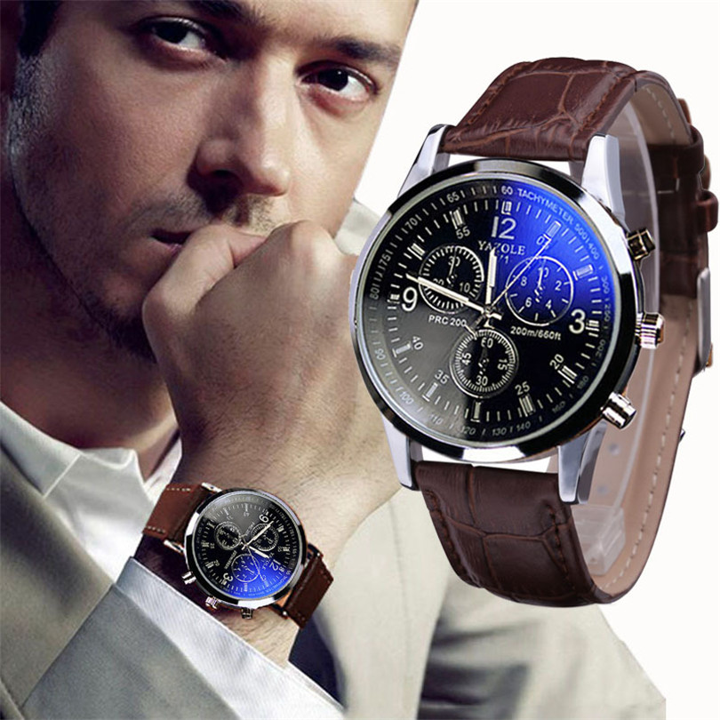 Durable Hot Sale Luxury Brand Dress Men Watches 2015 Fashion Casual Army Watches Men Faux Leather