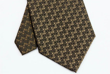 NT0184 Brown Black Stripe Fashion Smooth Jacquard Woven Silk Polyester Mans Classic Business Wedding Party Tie