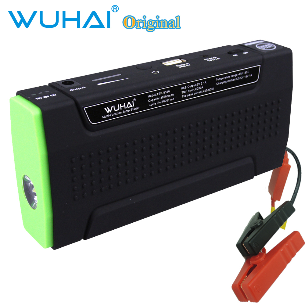 Multifunctional WUHAI 30000mAh Car Jump Starter 12V Vehicle AUTO Engine