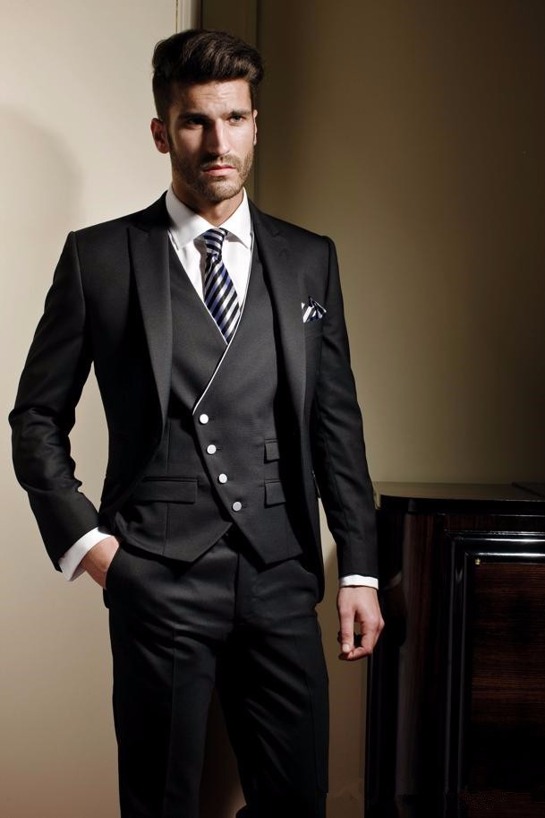2015 Custom Made Groom suit Formal suit Wedding suit for men Groomsman Suit Men Suits Jacket+Pants+Tie+Vest classic fit Bridegroom Suit