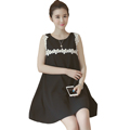 2016 Elegant New Summer Black Appliques Maternity Dress Plus Size Pregnancy Dress Vestido Casual Loose Maternity