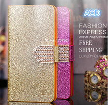 New Arrives Shiny Glitter Leather Flip Phone Case Cover For Samsung Galaxy Core Prime G360H With Card Holder And Stand