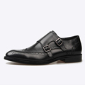 men first grade leather dressing shoes Christmas gift black brogue footwear fashion derby shoes brand luxury