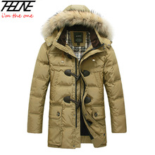 2013 BRAND Down Jacket Winter Jacket Men Coat 90% White Duck Long Thicken Outwear Hooded Real Fur Men’s Parka Big Size 4XL