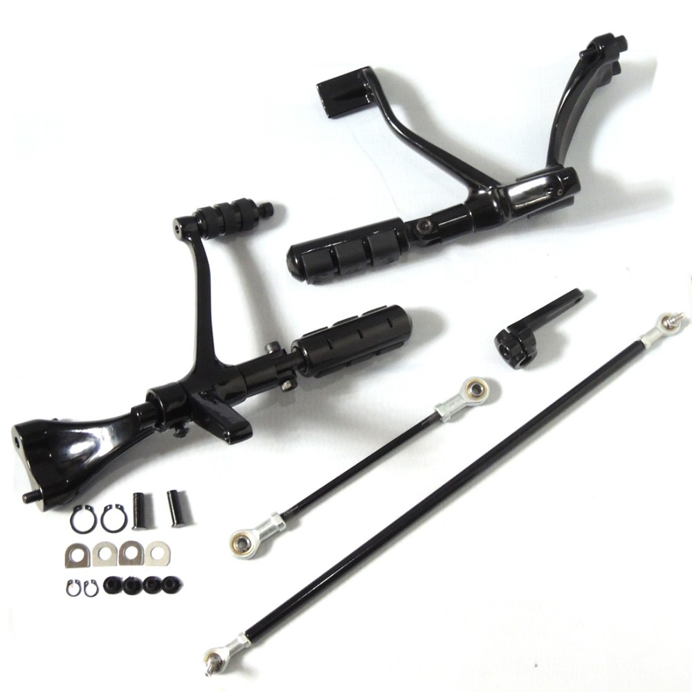 Black Forward Controls Complete Kit with Pegs Levers Linkages For Harley 2004-2013 Sportster FHADA272BK (2)