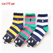 3 pairs / lot spring&autumn Striped style cotton brand children socks3-10 year kids socks for boy/girl socks