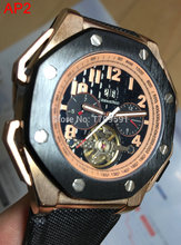 2015 hombres de cuero negro nueva banda movimiento mecánico automático reloj para hombre auto viento relojes de pulsera