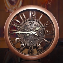2015 New creative fashion European retro living room wall clock mute quartz digital watches