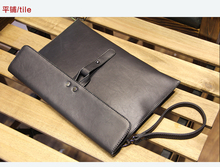 2015 New Vintage High quality PU leather Men Envelope Day Clutch Bag Stylish black Bussiness Briefcase Handbag Ipad Office Bags