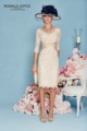 2016 New Arrival Sexy Champagne Lace Beading V Neck Three Quarter Sleeves Knee Length Mother Of