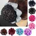 1PC Fashion Girl Women Dot Shiny Bun Cover Snood Ballet Dance Skating Hair Net Crochet Hairband