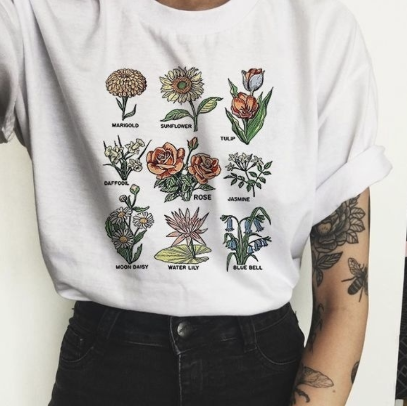 Boho Shirt Daisy Shirt Vintage Wildflower Shirt Summer Tee Women's Tees Daisy Women's Tank Top Wildflower Shirt Plant T-Shirt