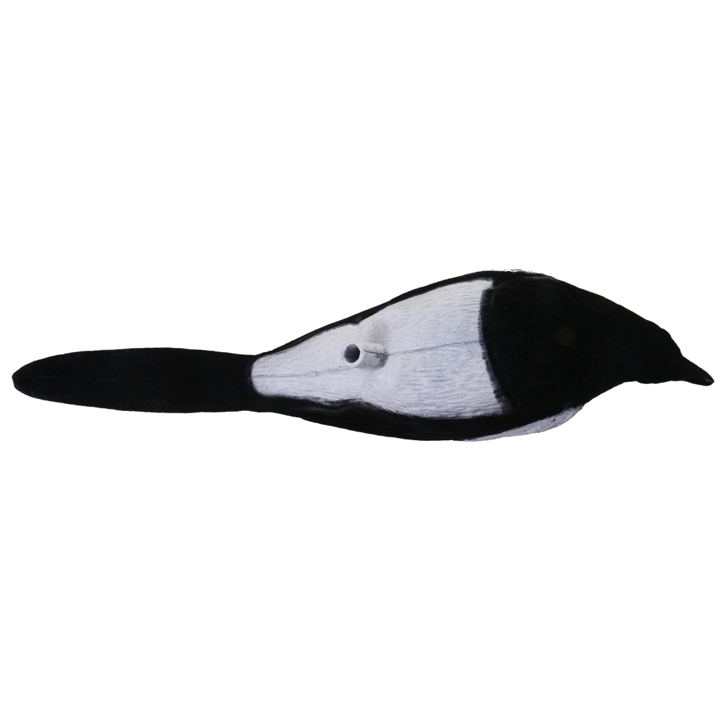 Description Picture 5 of item1 Pc Flocked Magpie Full Body Size Bird Hunting Decoys For Larsen Trap Cage Decoy Hunting Shooting Decoying Accessories Garden