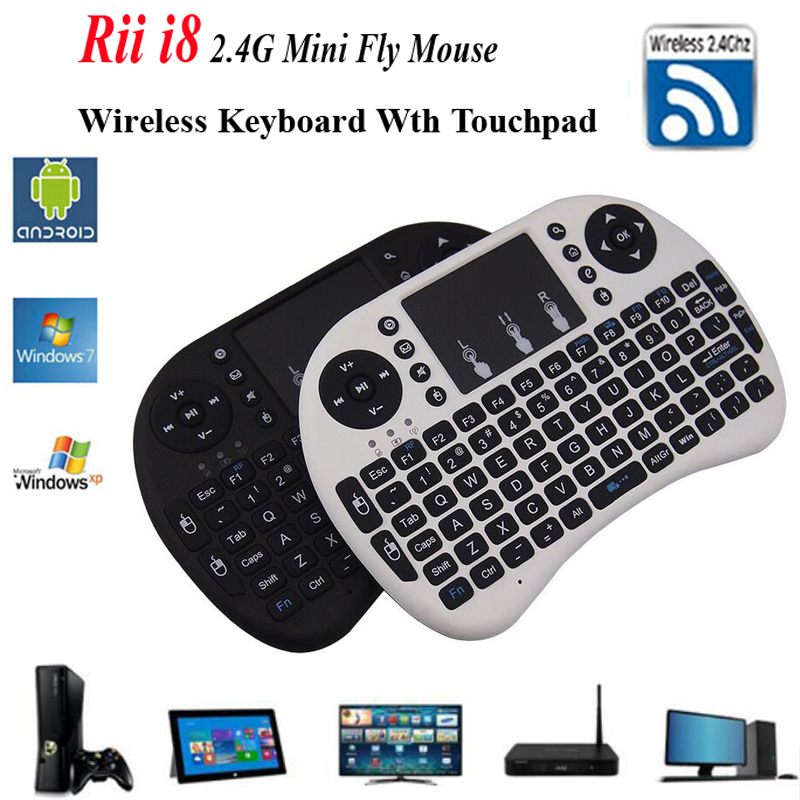 Wireless Keyboard Rii Mini i8 Air Mouse Russian Media Player Remote Control Touchpad for Android Smart TV Box MXV MXR Mini PC