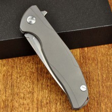 hunting knife Seashell Ball Bearings Folding Knife With TC4 Titanium D2 Blade Camping Hunting Utility Knives