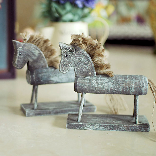 Large Wooden Vine Horse Sculpture Vintage Home Warehouse Horse5