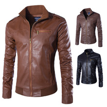 Free  shipping 2015  spring Male Stand Collar Windbreak Waterproof Lether Jackets Leather Coat Men’s Leather Jacket 76