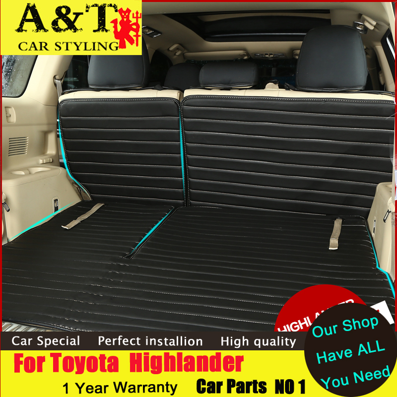 A&T car styling For Toyota Highlander Trunk Covers Highlander 2015 dedicated wholly surrounded leather trunk mat Seat Covers