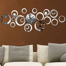 2015 New Sale 3d Acrylic Mirror Wall Clock Clocks Reloj De Pared Watch Large Decorative Quartz Living Room Modern Freeshipping