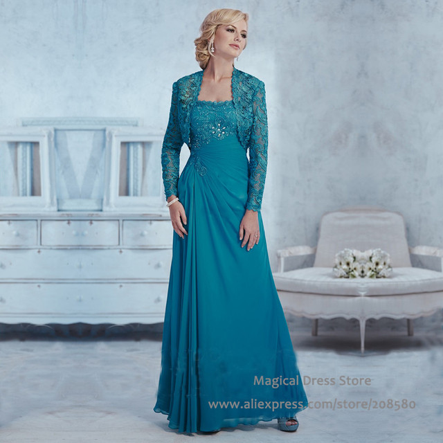 Turquoise Lace 2016 Mother Of The Bride Pant Suits Dresses With Jacket 3301