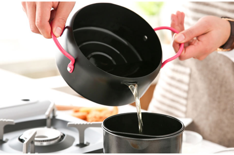 Olla Tempura de 22cm para freír, olla para freír de estilo japonés