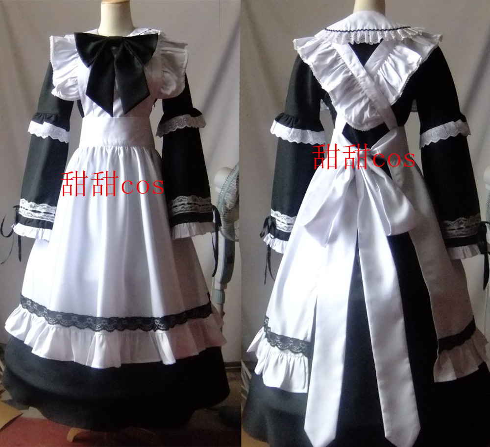 New Hot Fashion Women Halloween Cosplay Costume Gothic Lolita Long Princess Dress Maid Costumes
