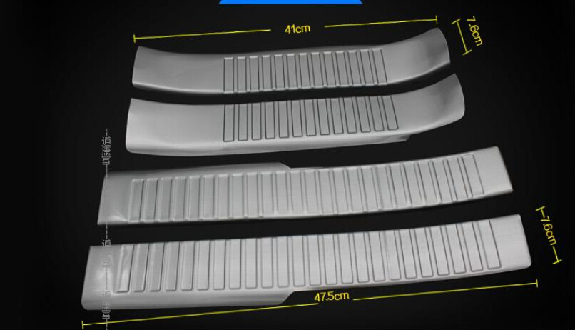 Stainless Steel Inner Door Sill Scuff Plate 4pcs For Jeep Patriot 2011-2015