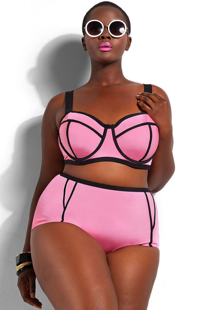 Pink-Plus-Size-Underwire-Top-Bikini-LC41435-1P