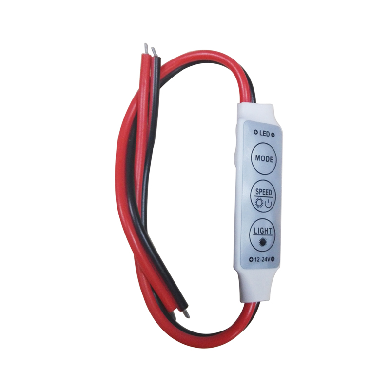 12V Mini 3 Keys Single Color LED Controller Brightness Dimmer for LED 3528 5050 Strip Light Mini LED Controller