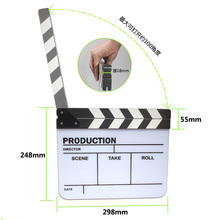 Photo Video Studio Acrylic Clapper Board English Black & White Clapperboard TV Movie Film Action Clapperboard Slate
