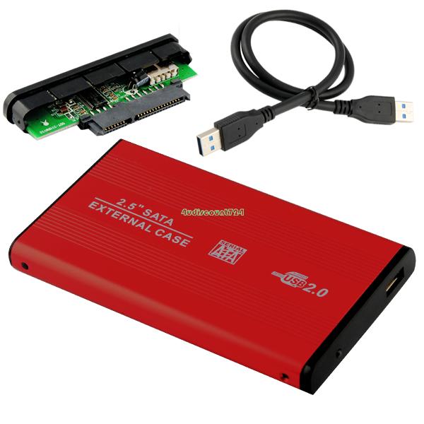 EL5018 USB 2 0 HDD Hard Drive Disk Red Enclosure External 2 5 Inch Sata HDD
