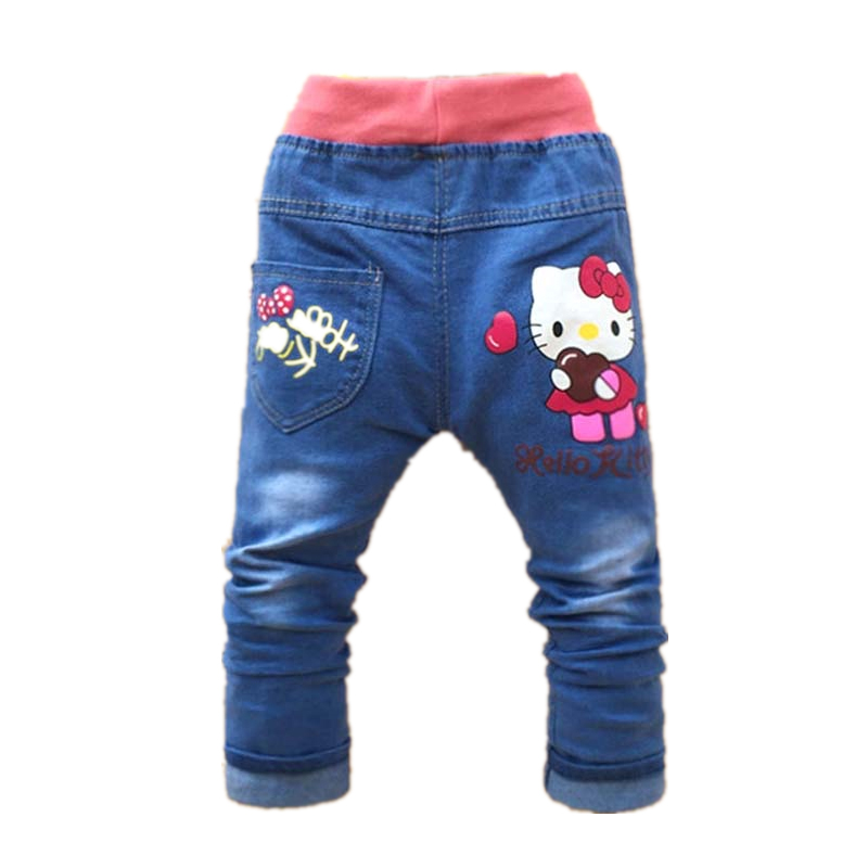 Baby Girl Jeans Trousers Hello Kitty Pants Kids Girls Leggings Children