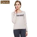 Autumn Women Cotton Pajamas Letter Printed Casual Long Pajama Sets Sleepwear Classic Round Neck Pijima Leisure