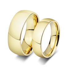 18K gold rings for men and women wedding and engagement ring stainless steel